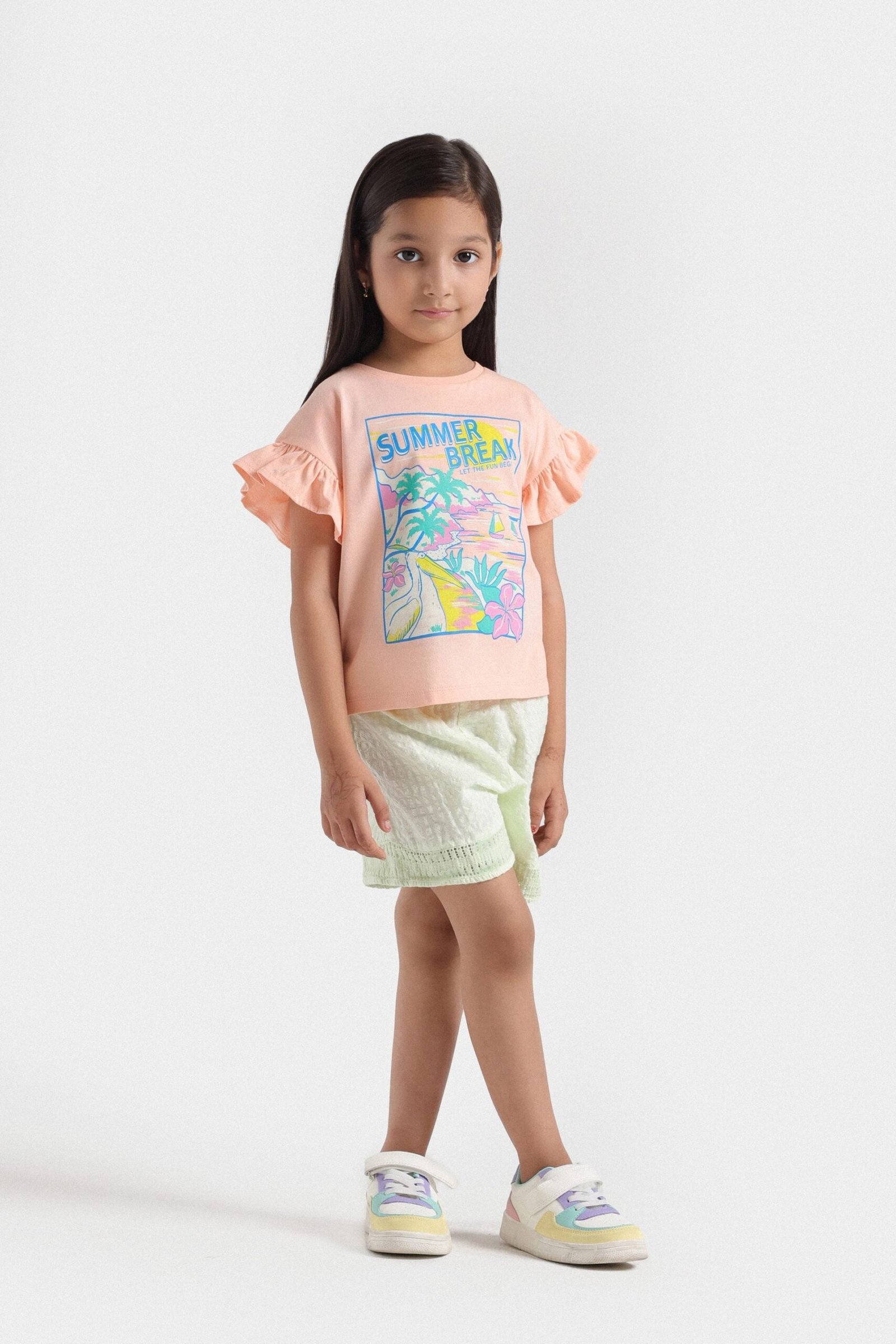 Textured Shorts With Lace Detail - Image 4