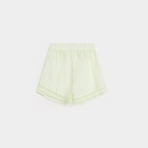 Textured Shorts With Lace Detail
