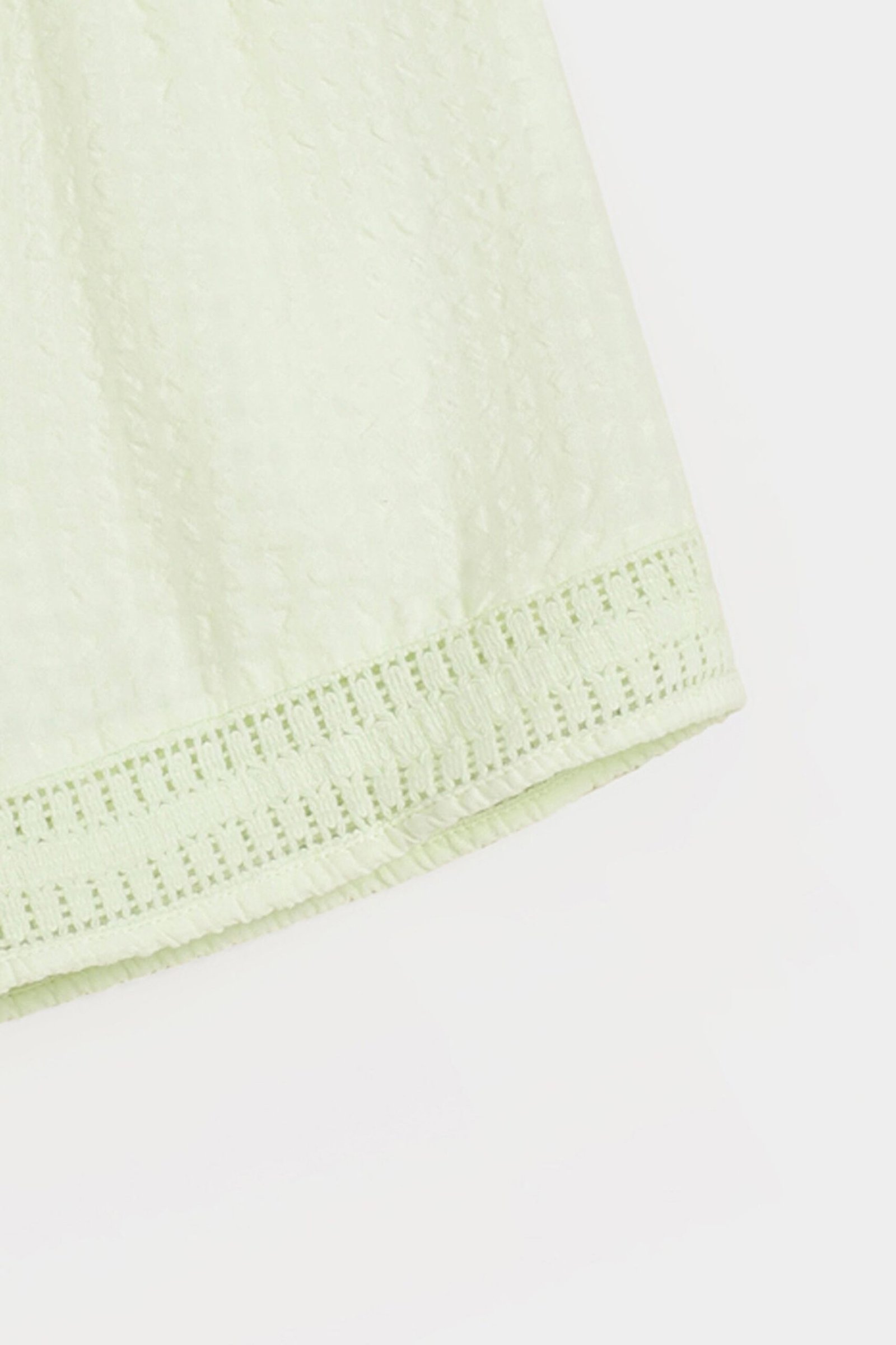 Textured Shorts With Lace Detail - Image 2