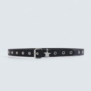 Faux Leather Grommet Belt