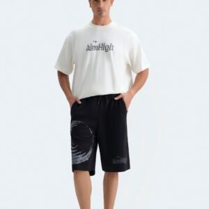 Slogan Print Bermuda Shorts