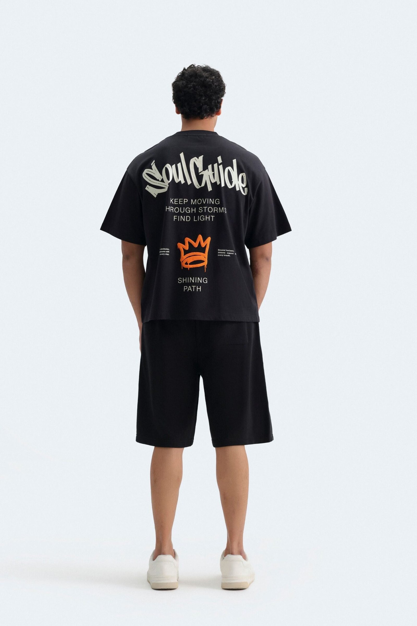 Slogan Print Bermuda Shorts - Image 4