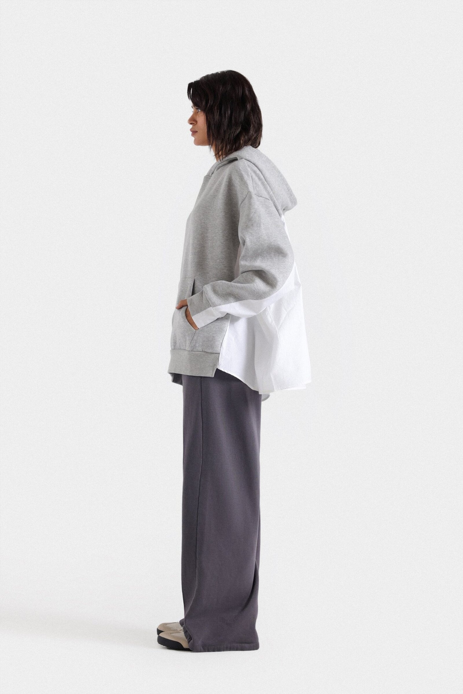 Hoodie With Woven Fabric - Image 2