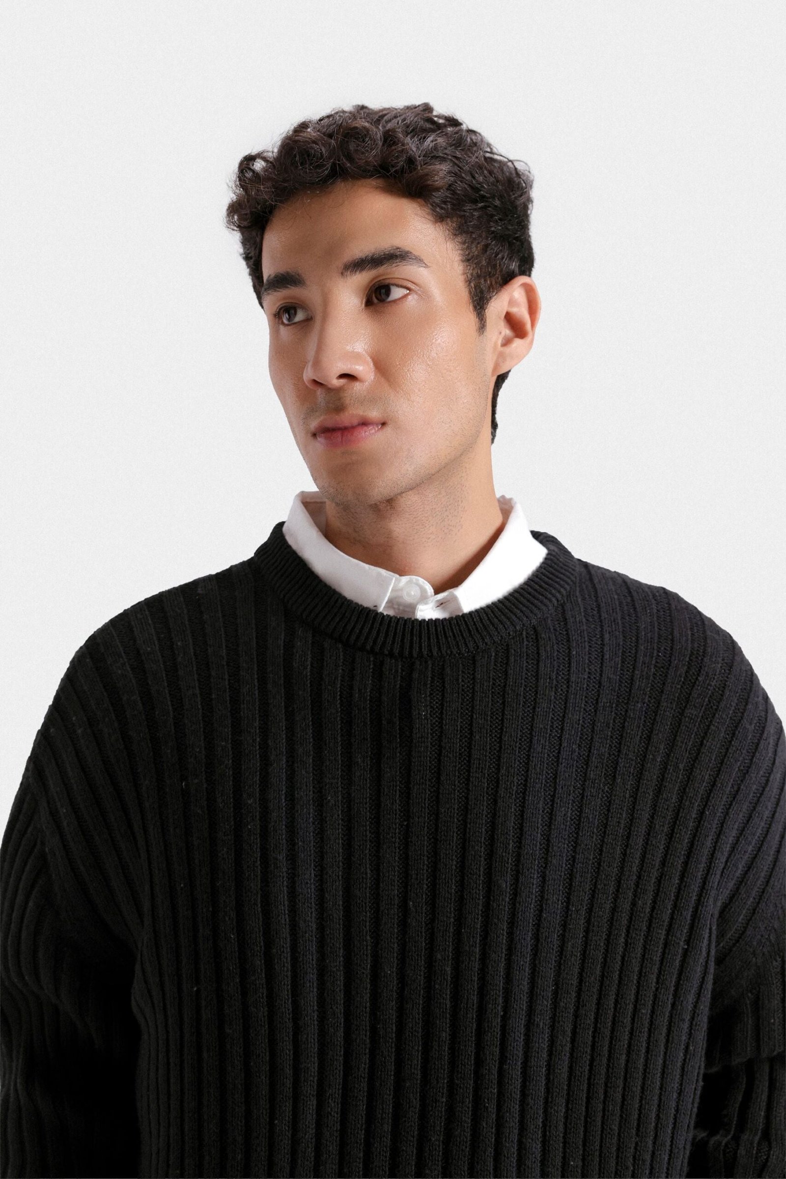 Crew Neck Ribbed Sweater - Image 2