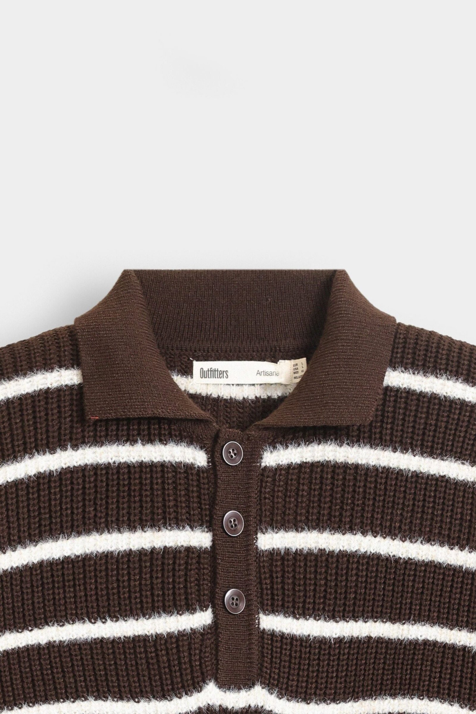 Knitted Striped Polo Sweater - Image 13