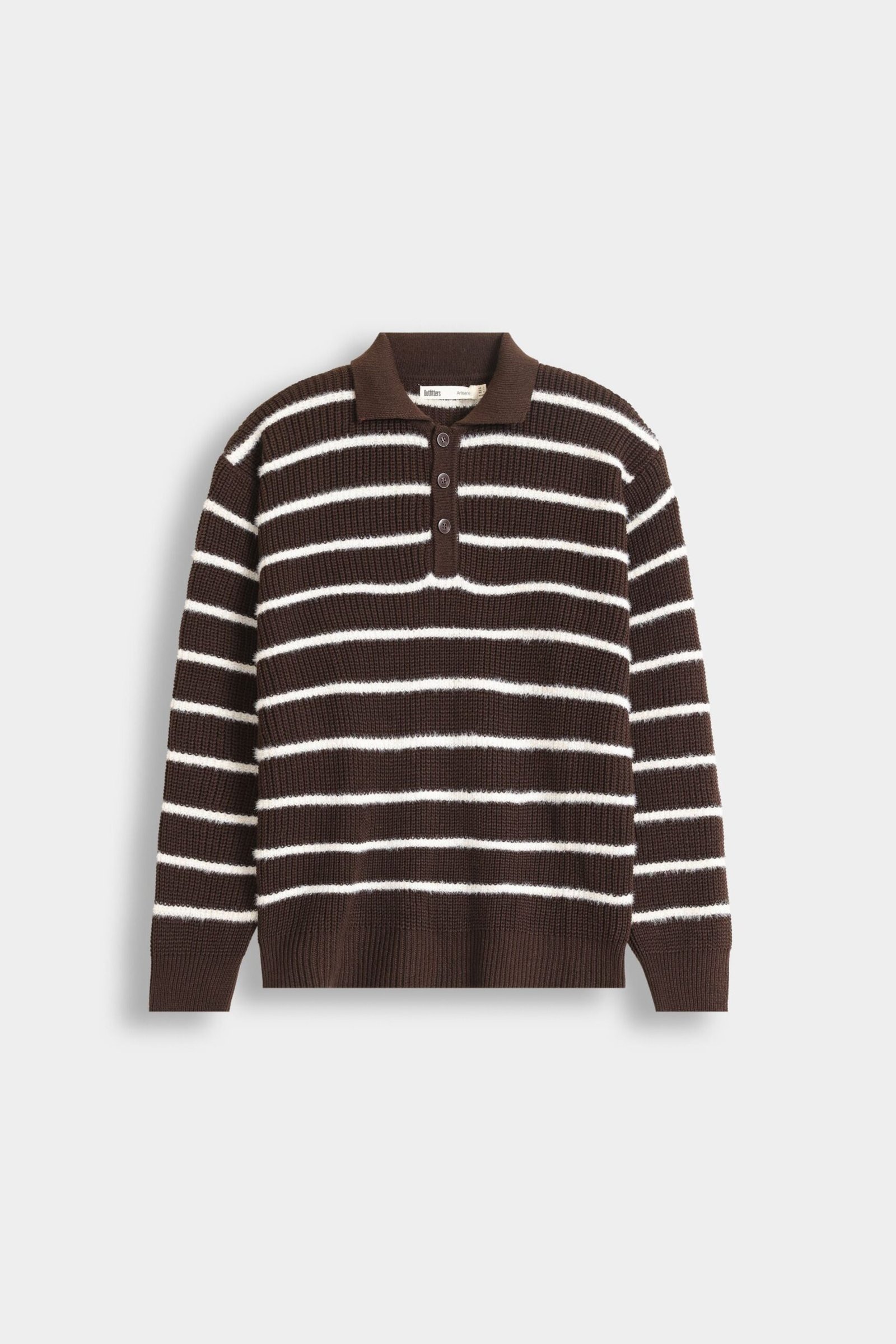 Knitted Striped Polo Sweater - Image 12