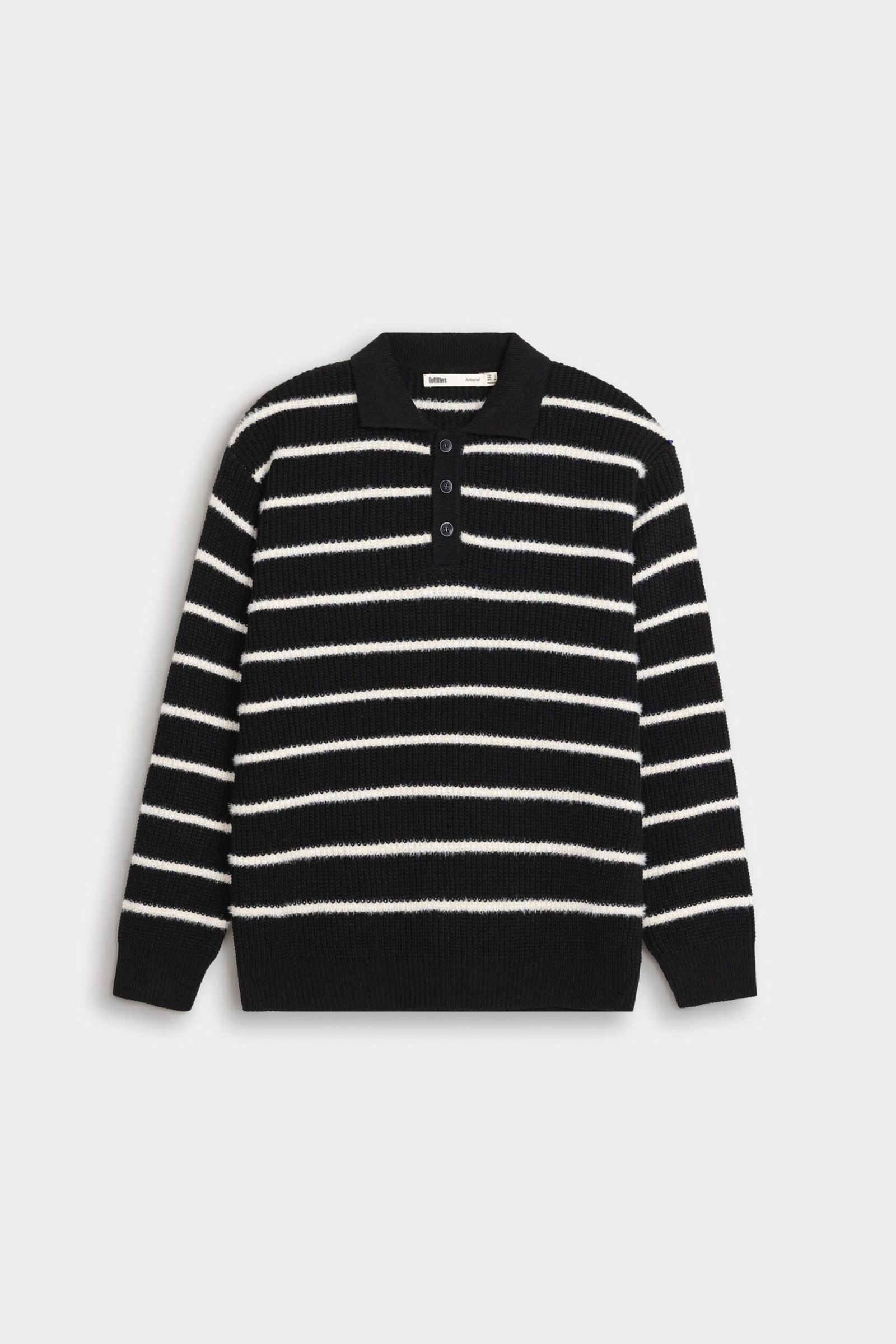Knitted Striped Polo Sweater - Image 5