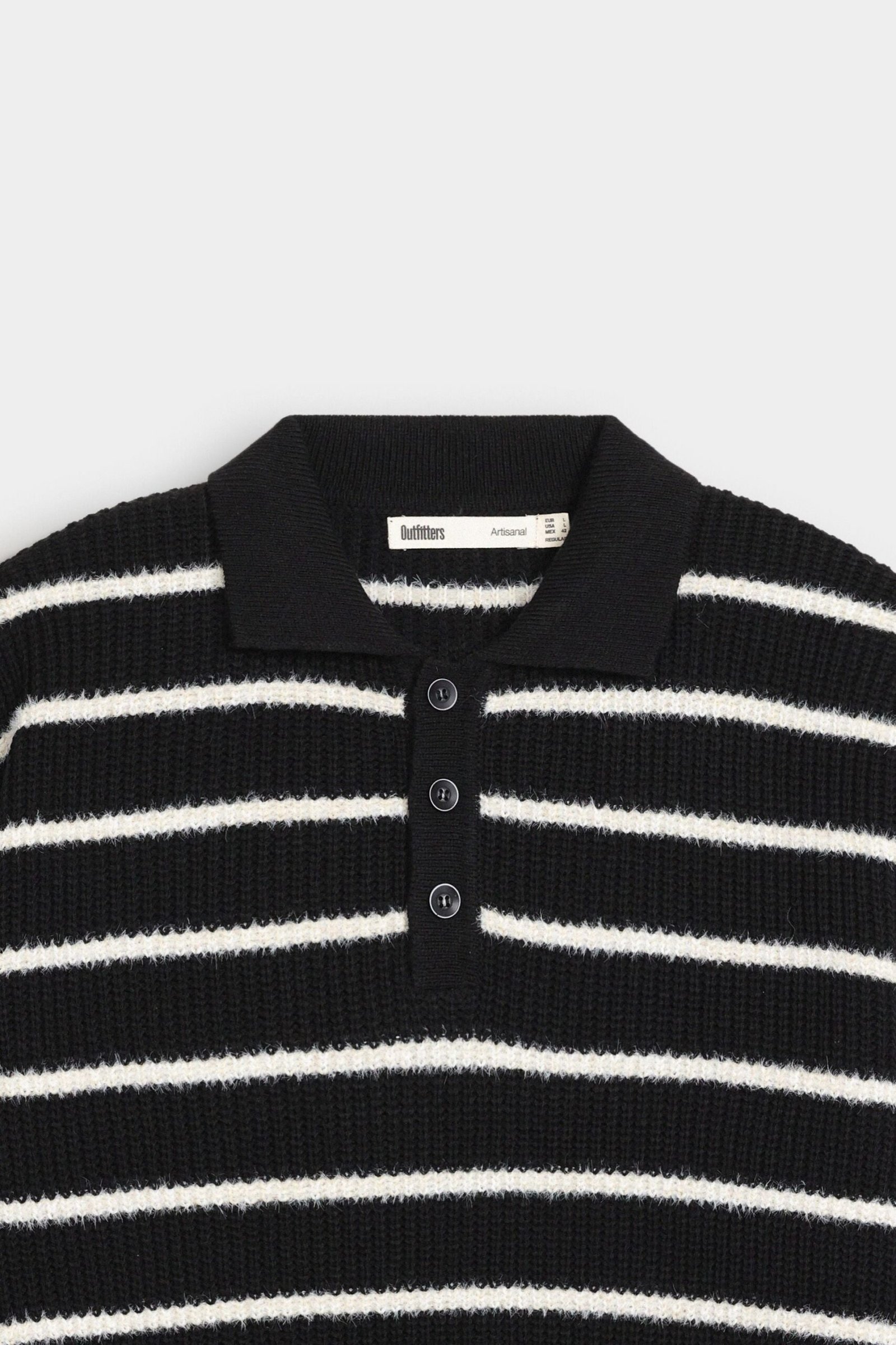Knitted Striped Polo Sweater - Image 6