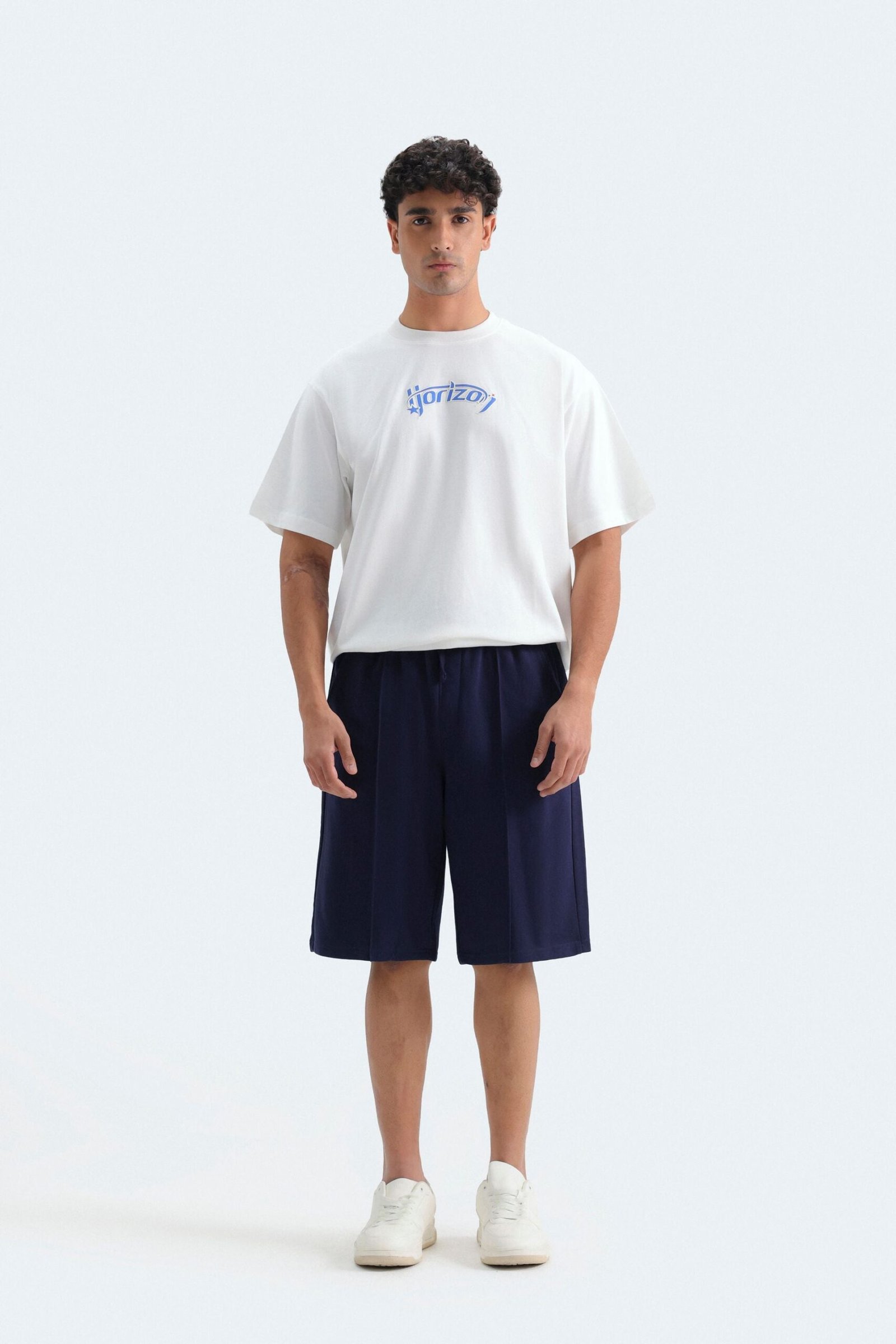 Terry Shorts With Front Seam