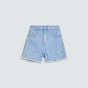 Denim Shorts With Applique Detail
