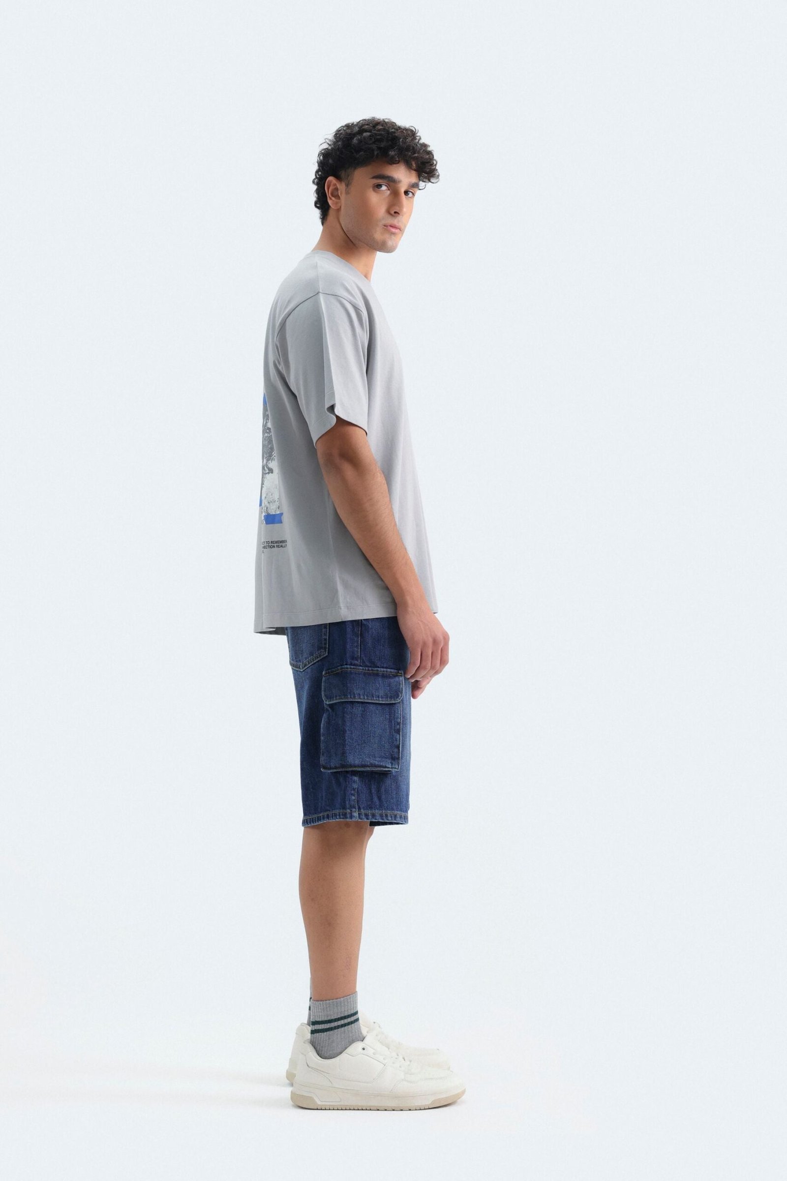 Denim Cargo Shorts - Image 4