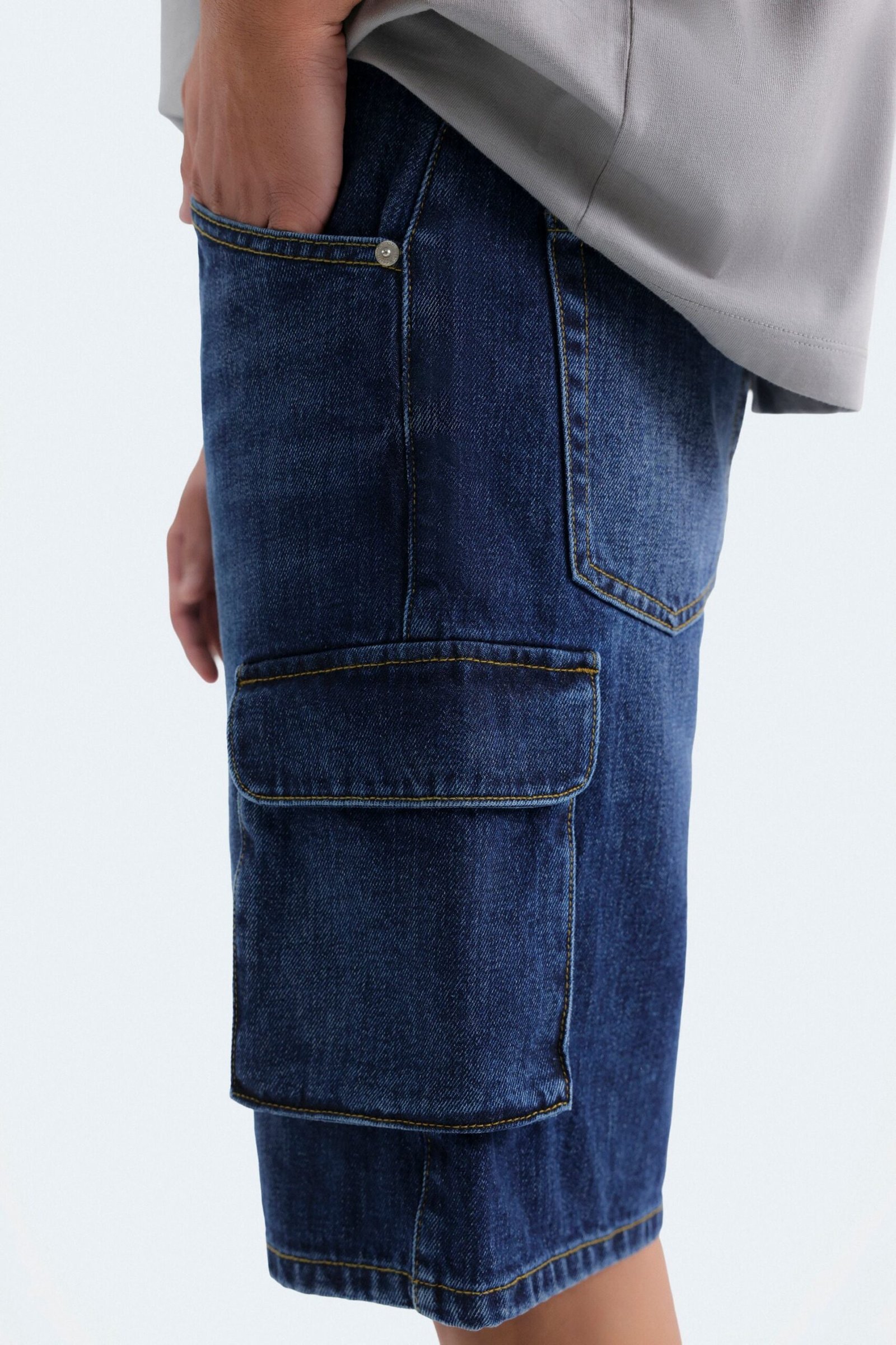 Denim Cargo Shorts - Image 2