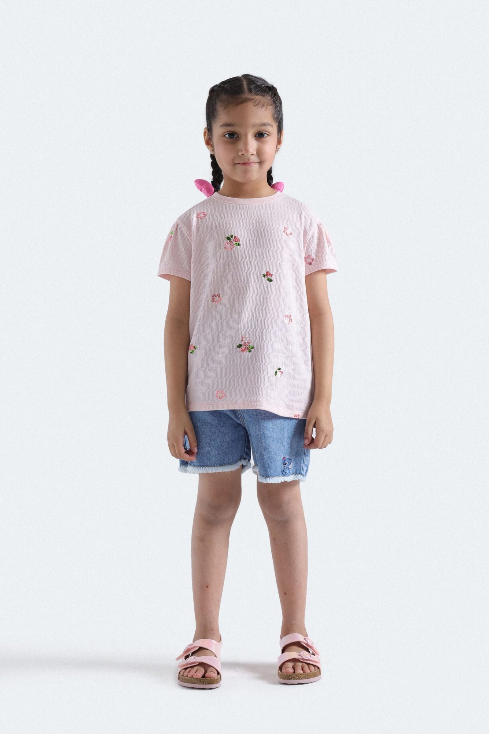 Embroidered Denim Shorts - Image 5