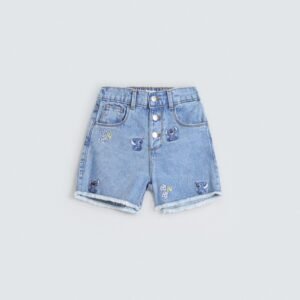 Embroidered Denim Shorts