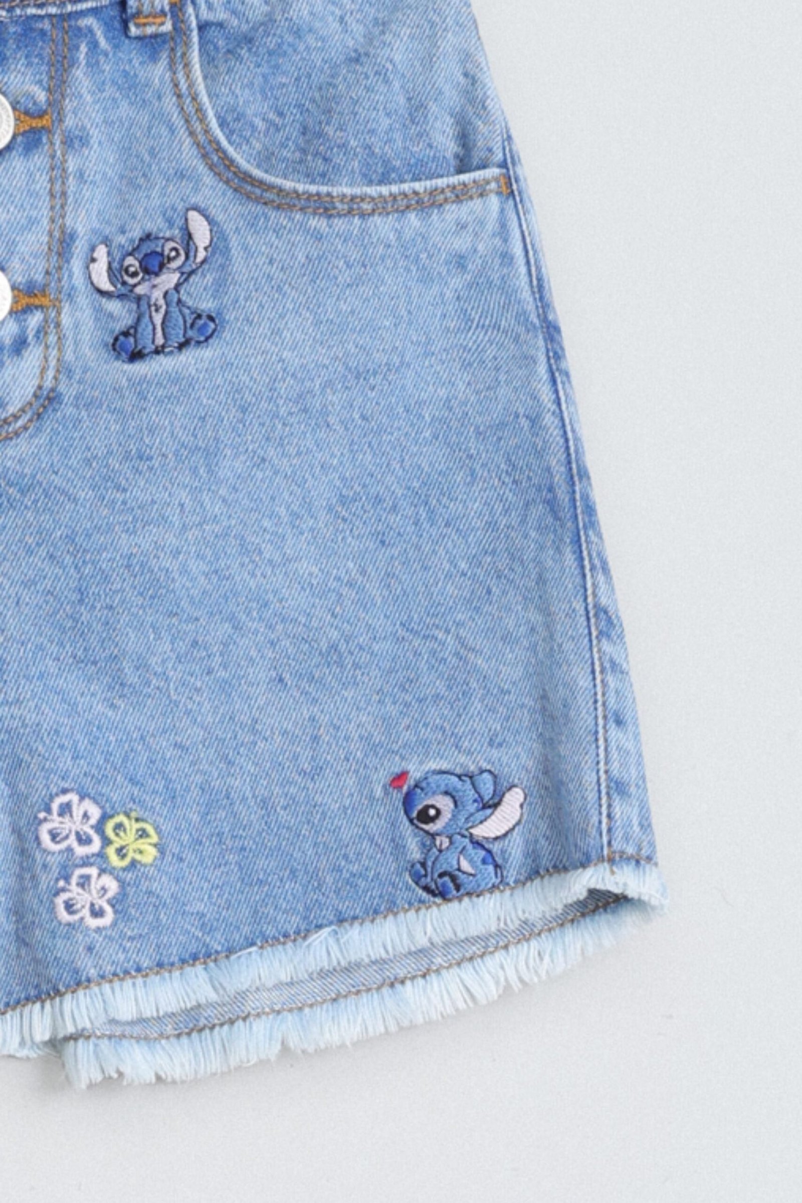 Embroidered Denim Shorts - Image 3