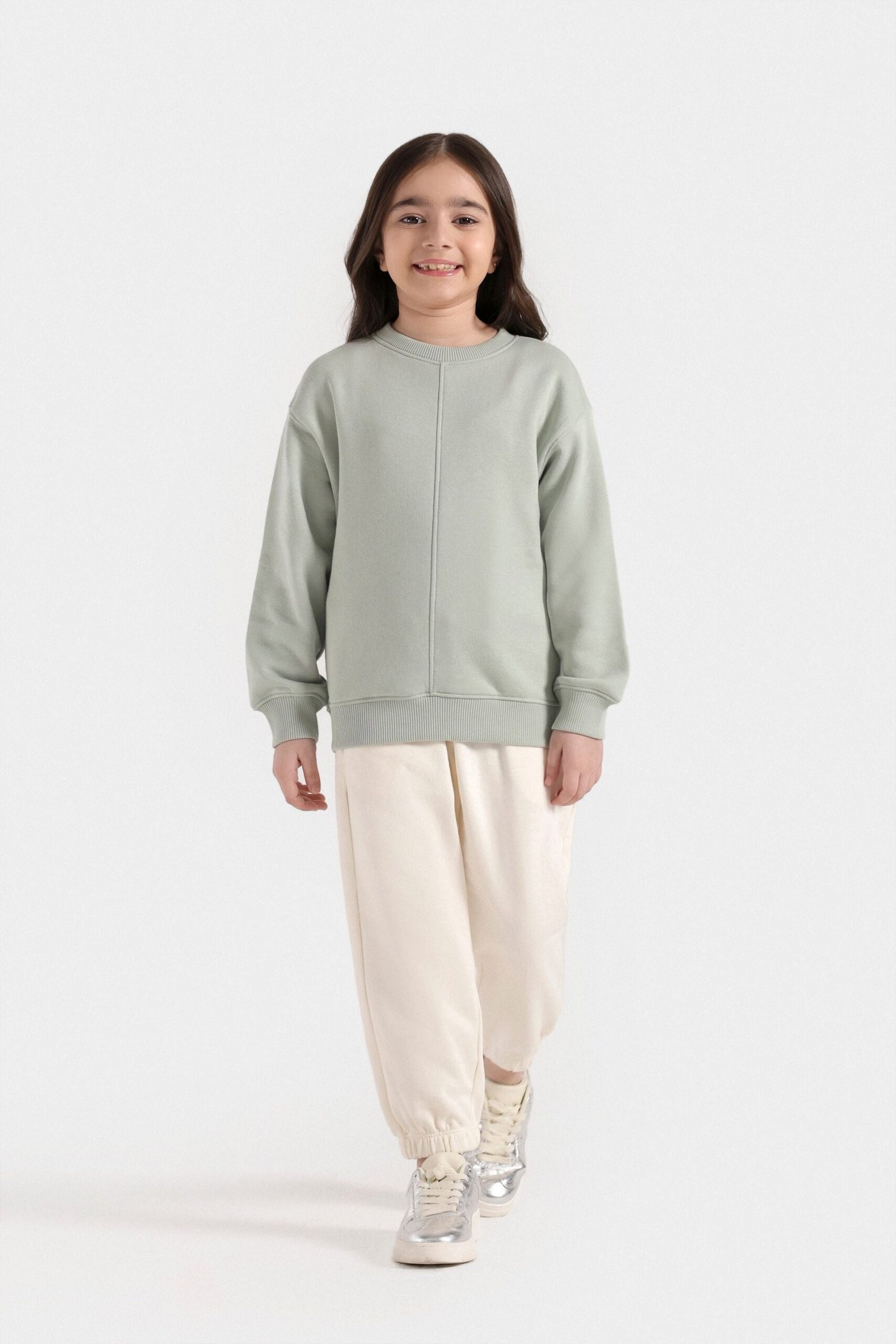 Basic Sweatshirt With Cut & Sew Detail - Image 4