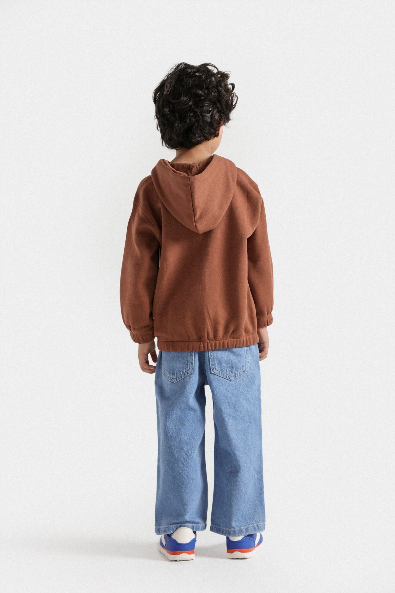 Slogan Print Zipper Hood - Image 6