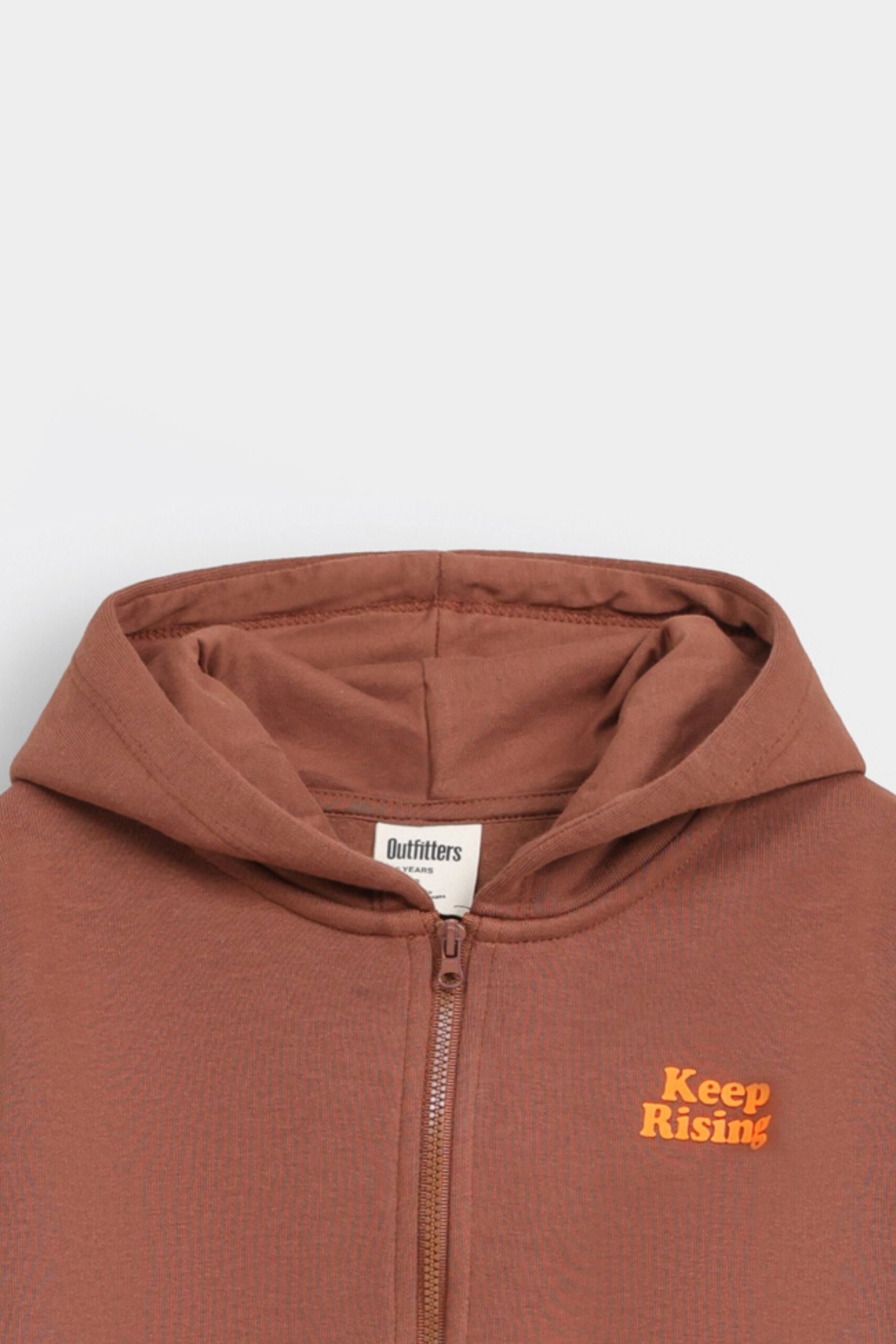 Slogan Print Zipper Hood - Image 2