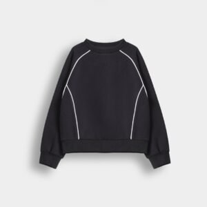Basic Sweatshirt With Pipping Detail