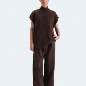 Funnel Neck Sleeveless Sweater