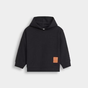 Knitted Hoodie With Label Patch