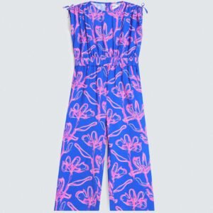 All-Over Print Jumpsuit With Belt Detail