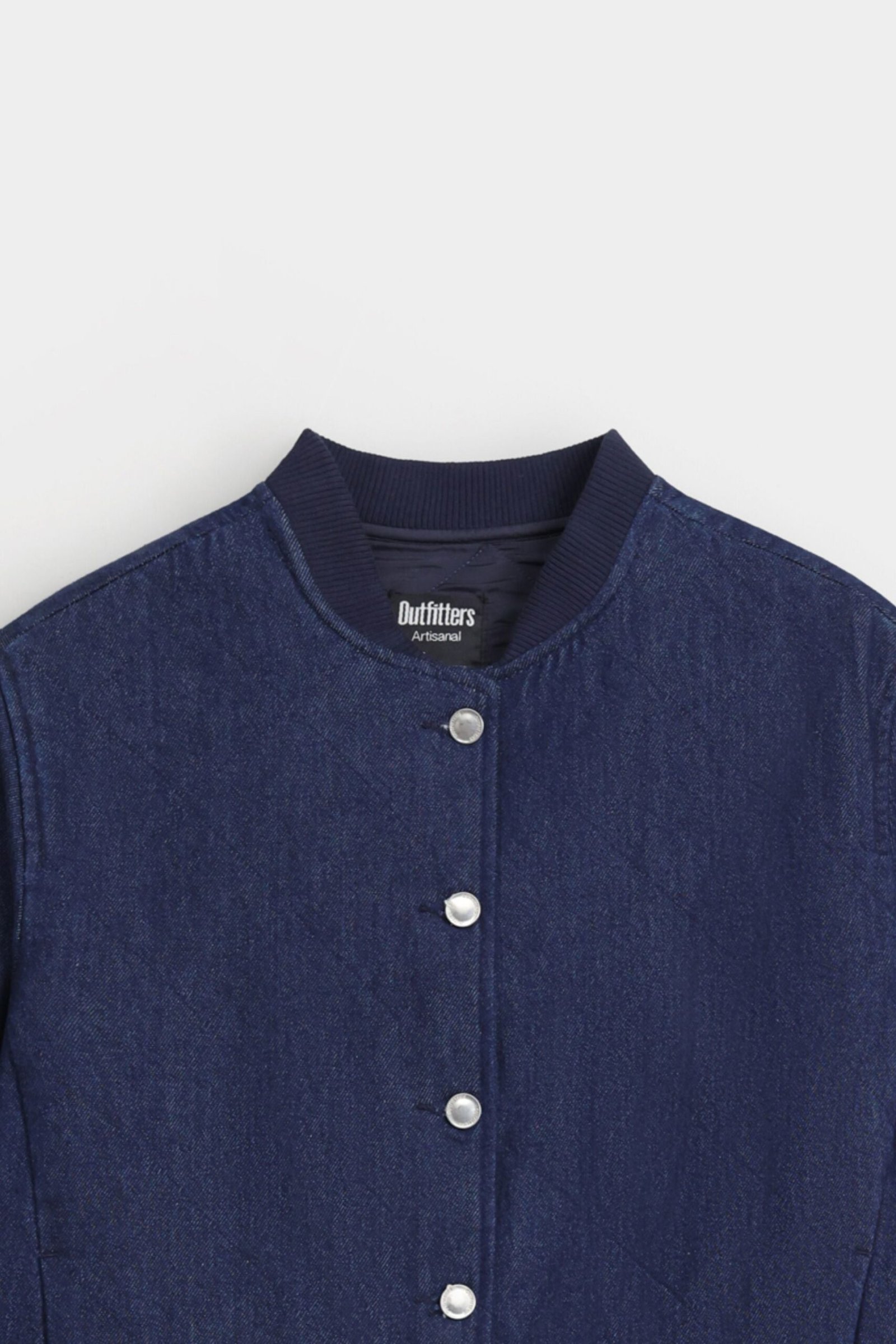 Cropped Quilted Denim Jacket - Image 2