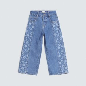 Wide leg Jeans With Laser Print