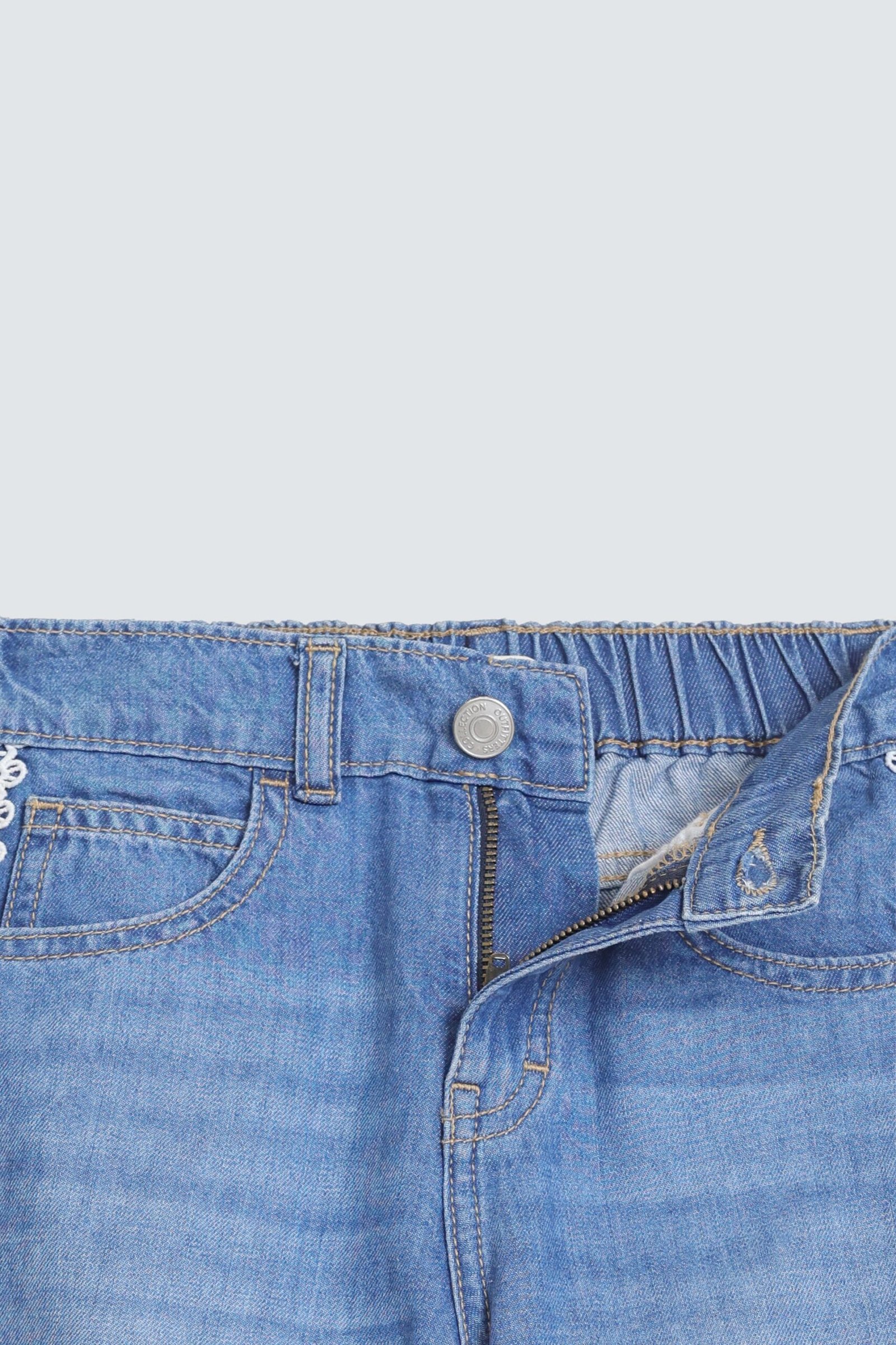 Wide Leg Jeans With Lace Detail - Image 2