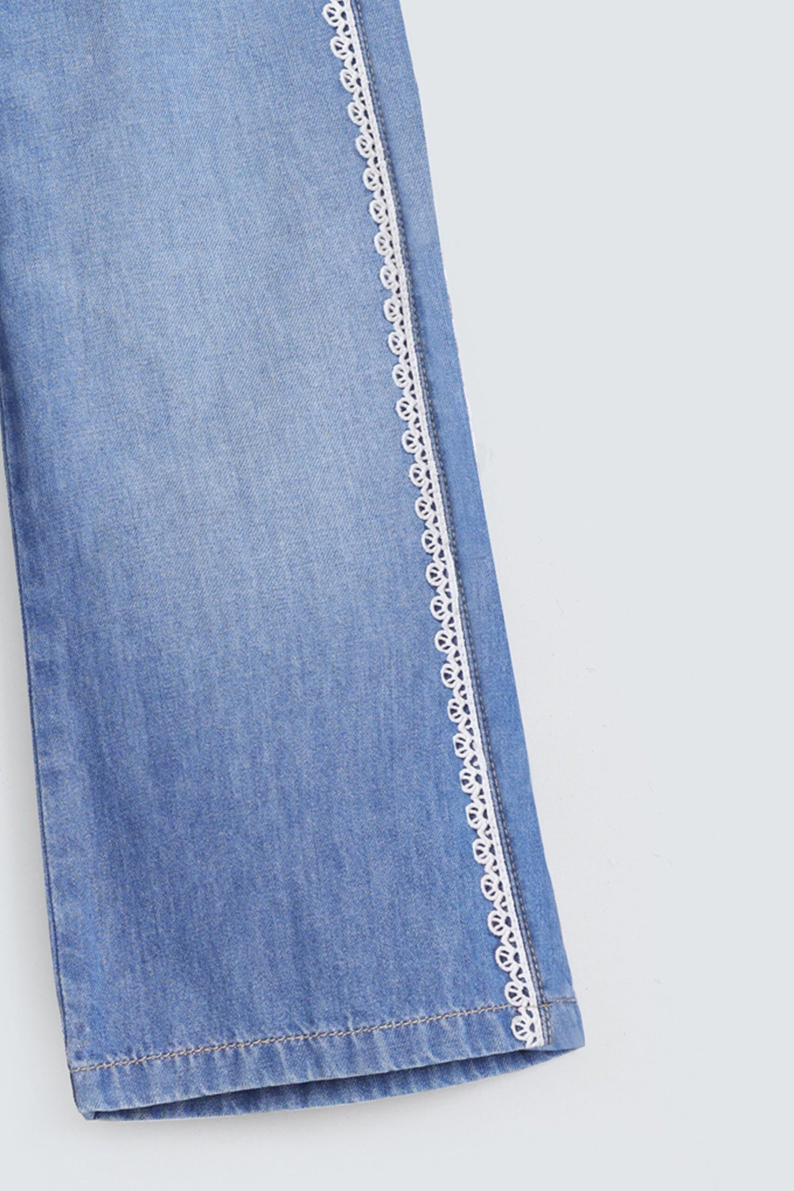Wide Leg Jeans With Lace Detail - Image 3