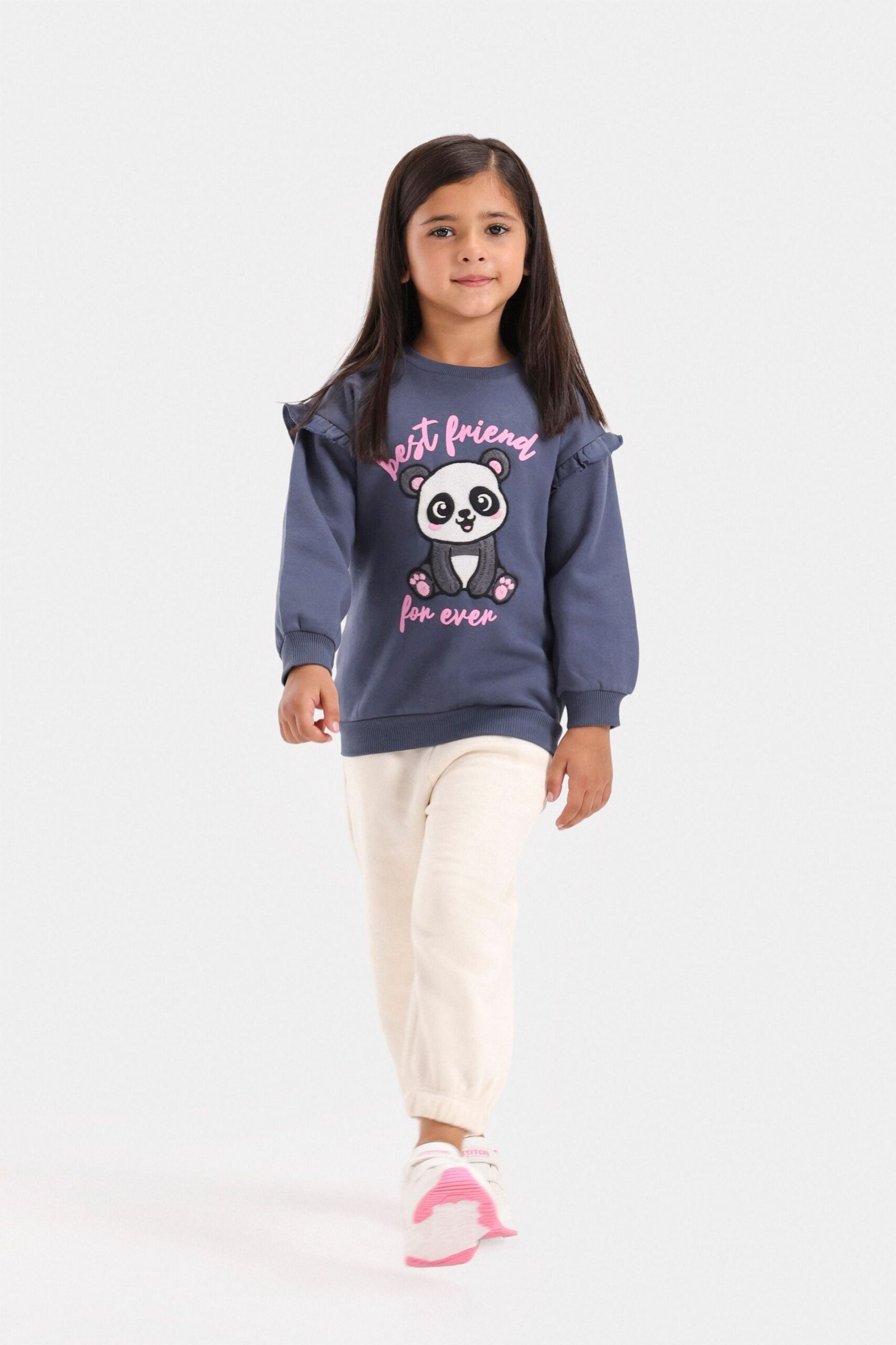 Embroidered Slogan Print Sweatshirt - Image 4