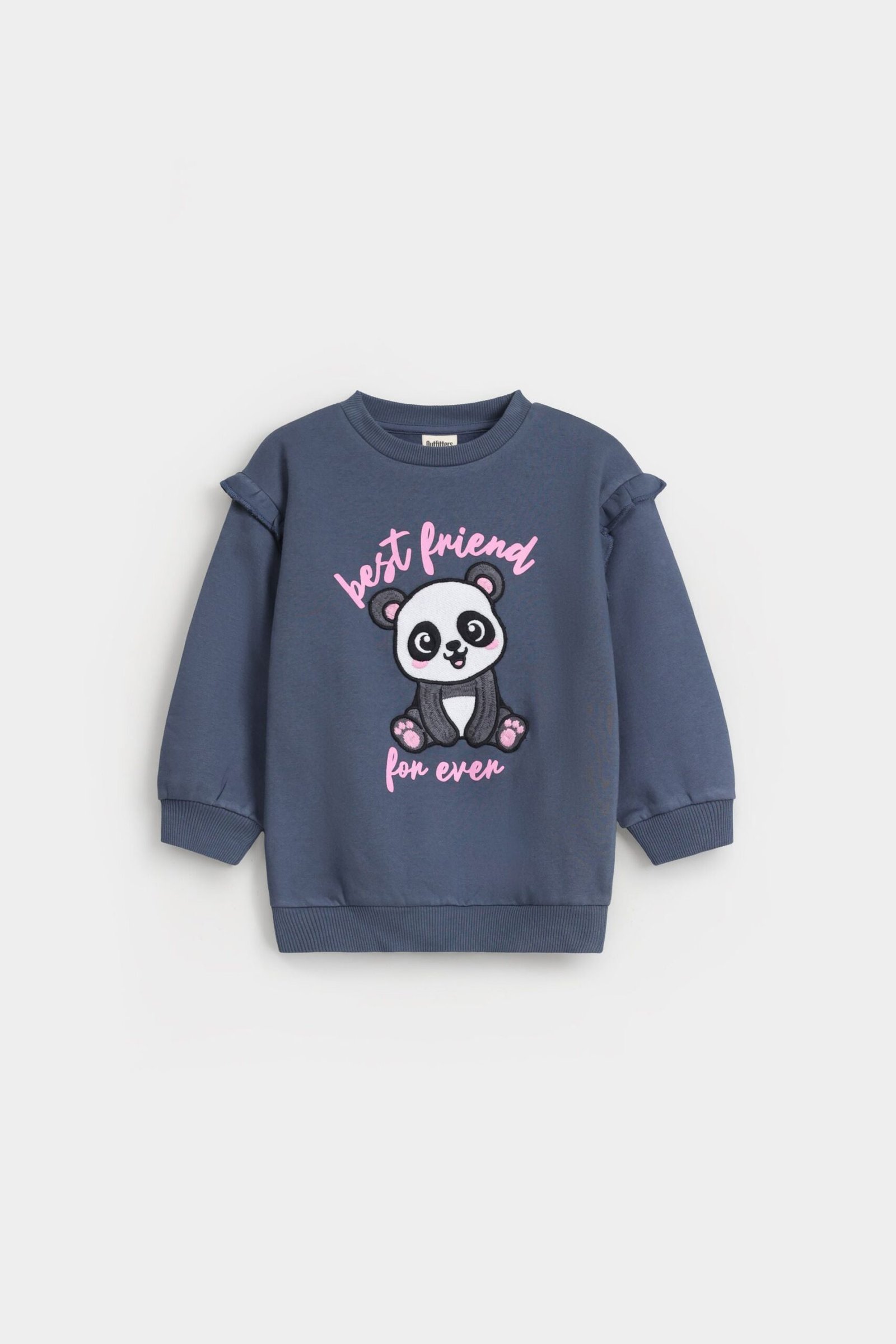Embroidered Slogan Print Sweatshirt