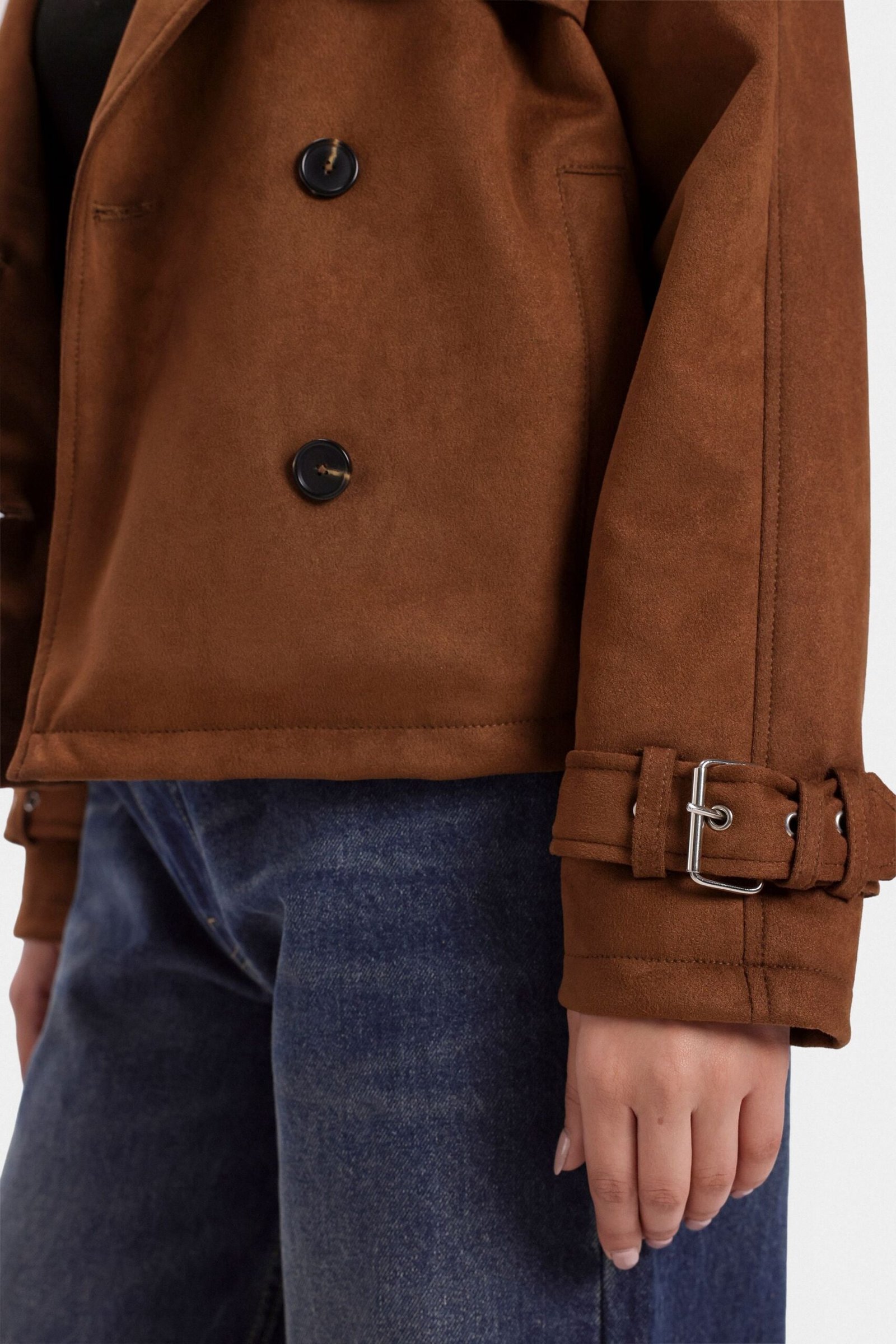 Super Cropped Suede Jacket - Image 11