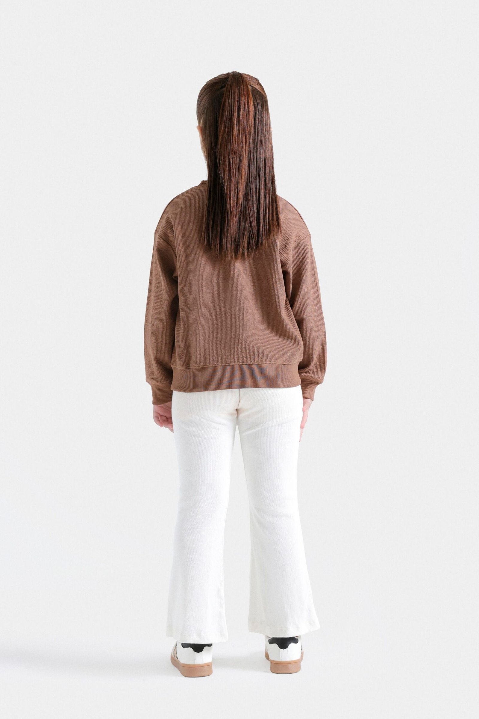 Cropped Embroidered Ribbed Sweatshirt - Image 6