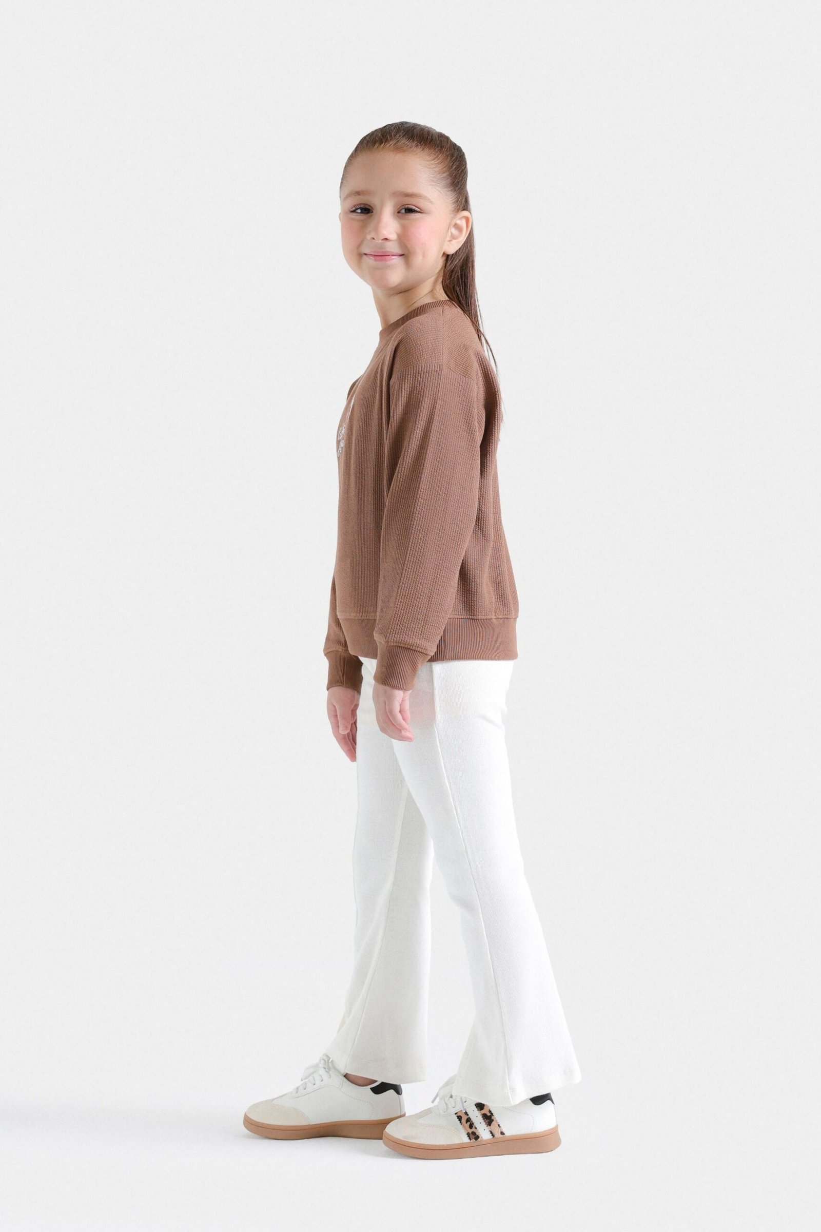 Cropped Embroidered Ribbed Sweatshirt - Image 5