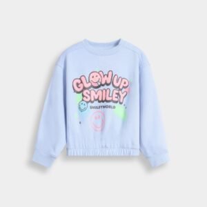 Cropped Slogan Print Sweatshirt
