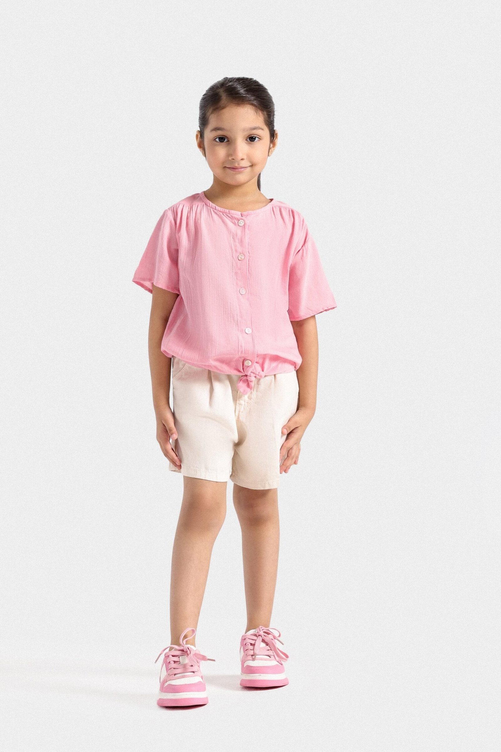 Pleated Blouse With Knot - Image 10