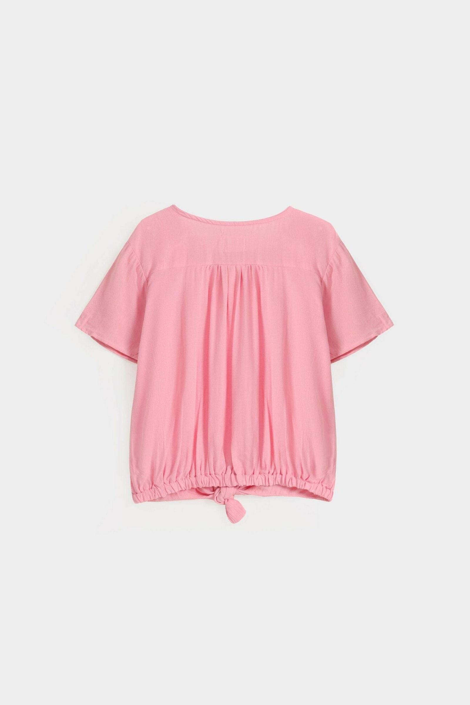Pleated Blouse With Knot - Image 9