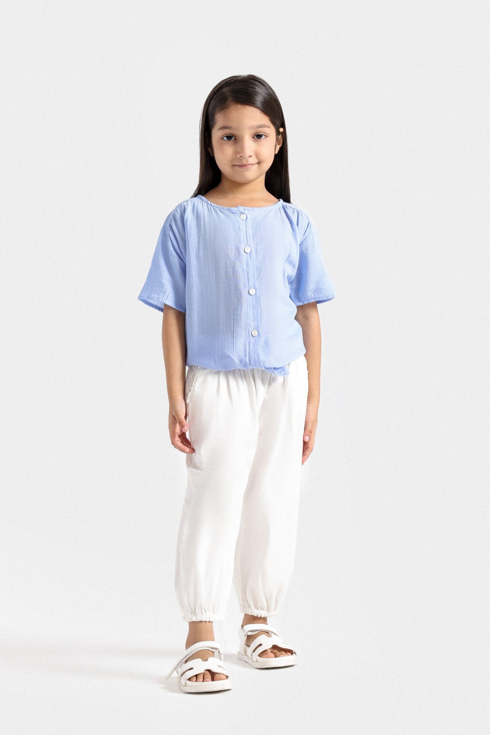 Pleated Blouse With Knot - Image 4