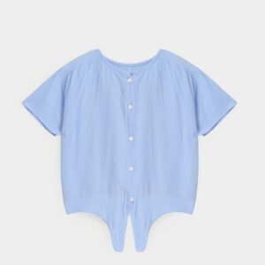 Pleated Blouse With Knot