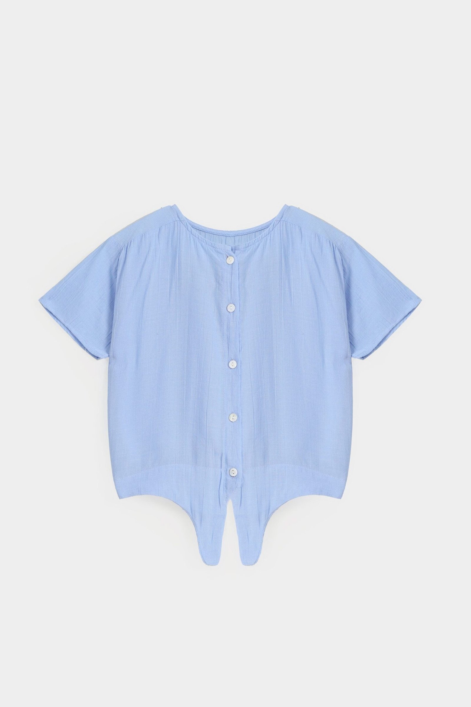 Pleated Blouse With Knot