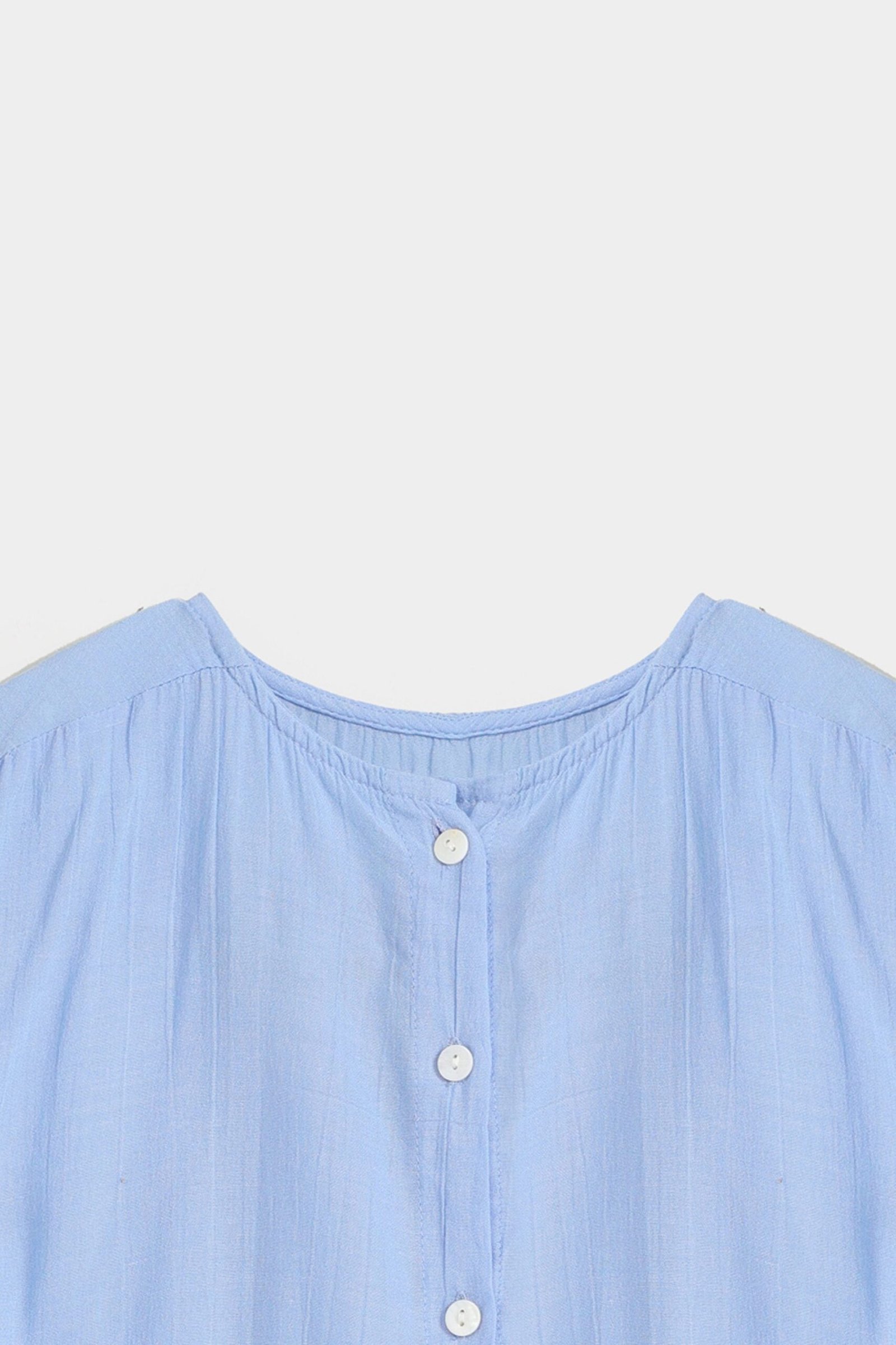 Pleated Blouse With Knot - Image 2