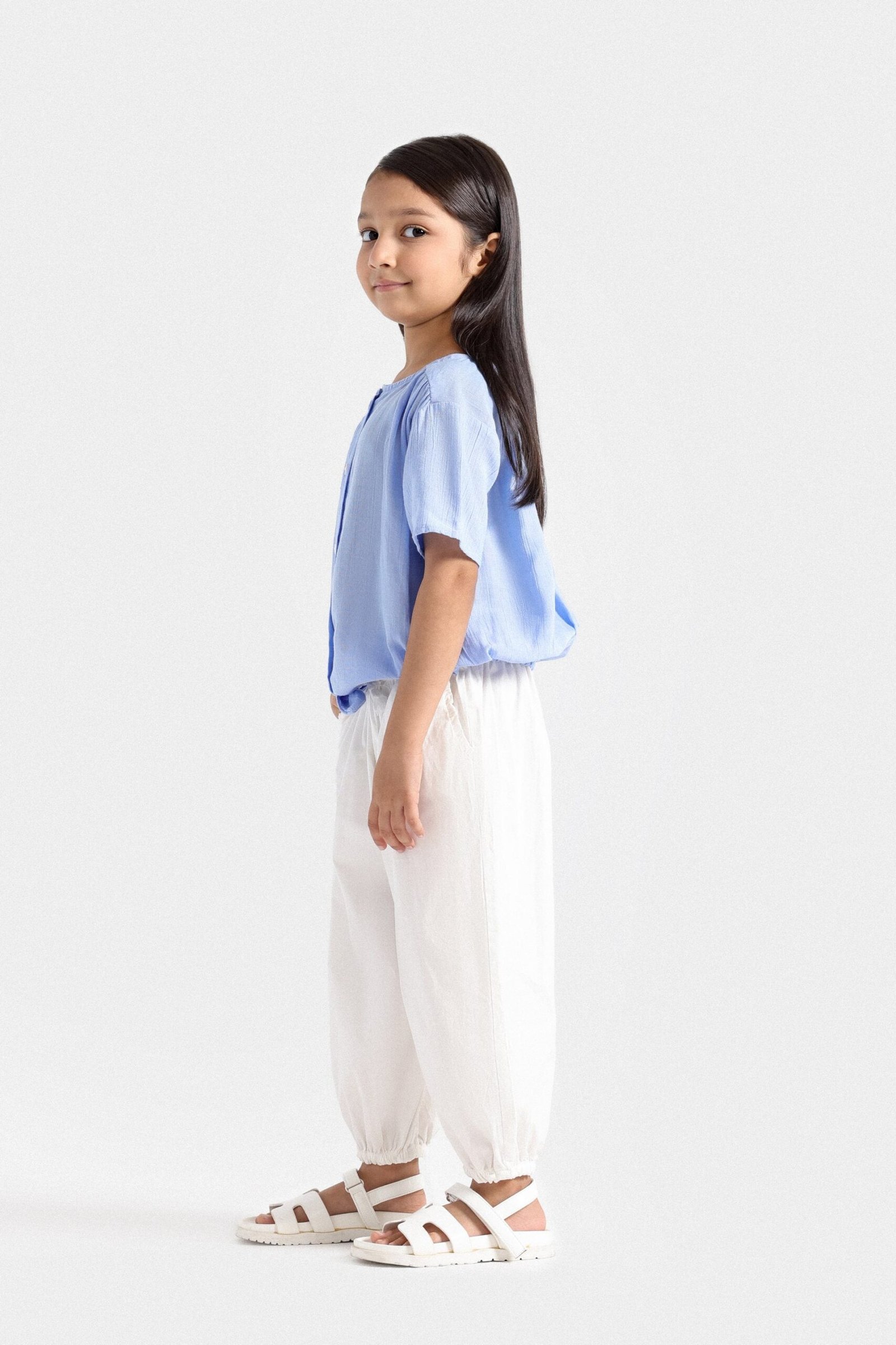 Pleated Blouse With Knot - Image 6