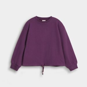 Cropped Sweatshirt With Elasticated Hem