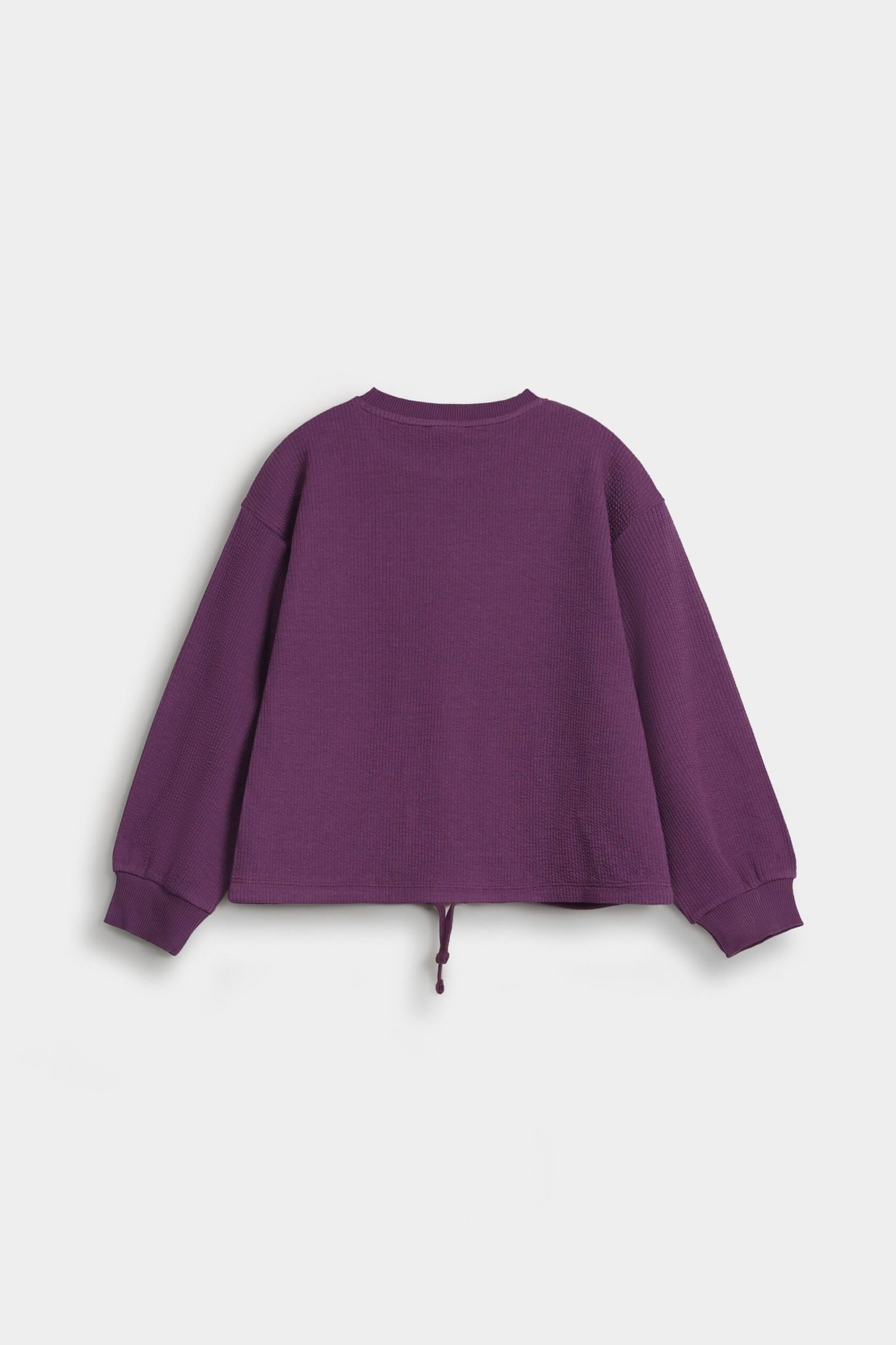 Cropped Sweatshirt With Elasticated Hem - Image 3