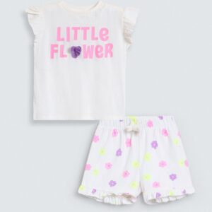 Graphic Co-Ord Set With Ruffle Sleeves