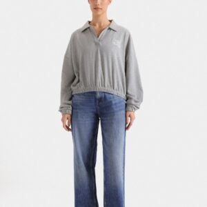 Super Cropped Polo Sweatshirt