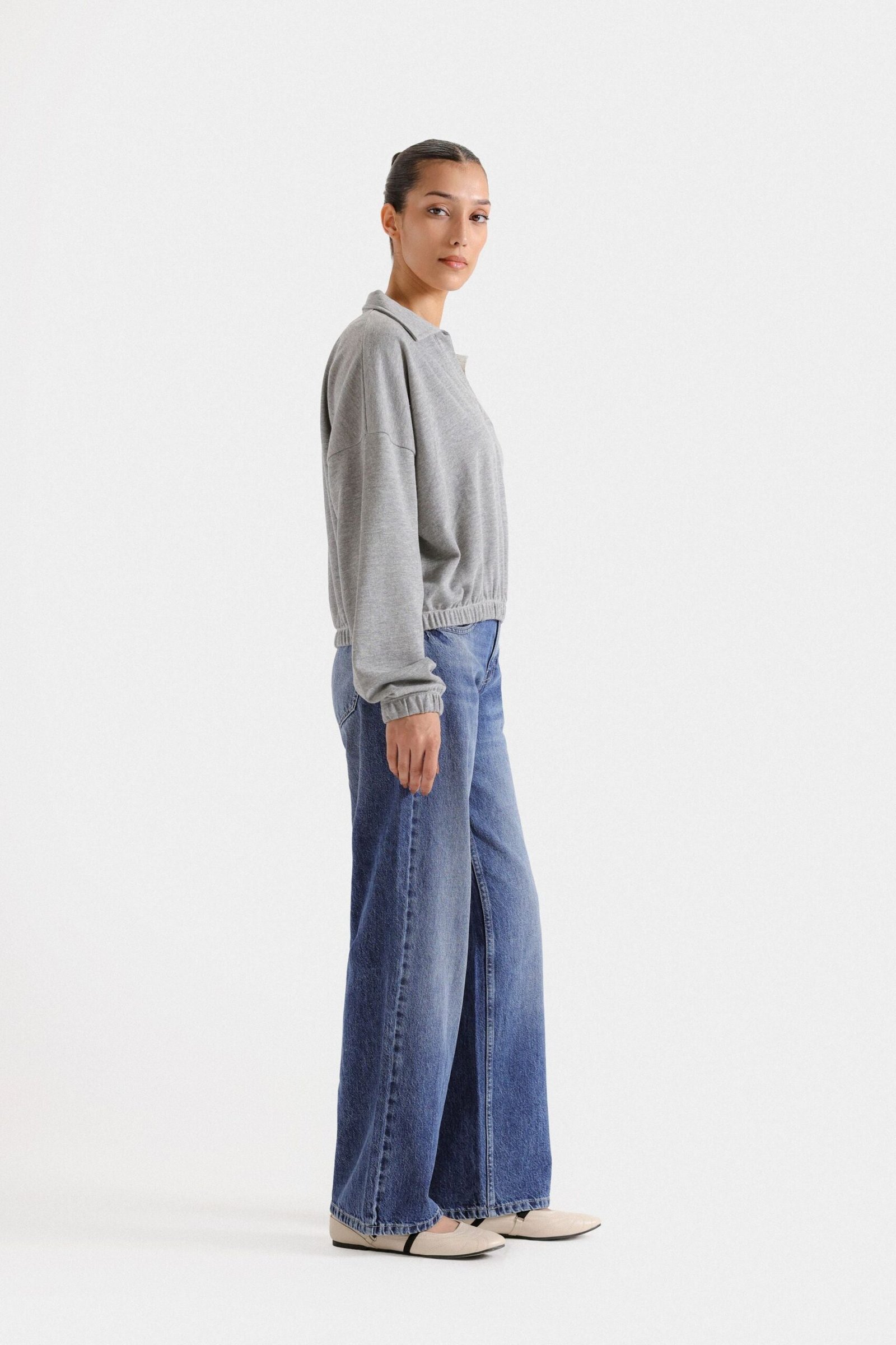 Super Cropped Polo Sweatshirt - Image 3