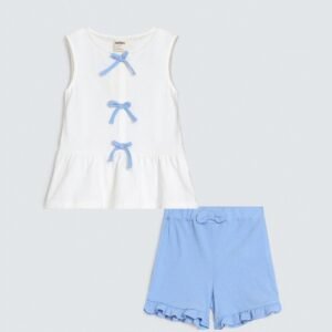 Ruffle Co-Ord Set With Bow Detail