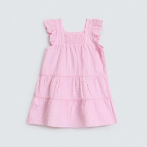 Checkered Dress With Lace Detail